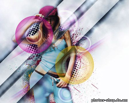 Стильный постер с эффектом смещения рисовать в фотошоп