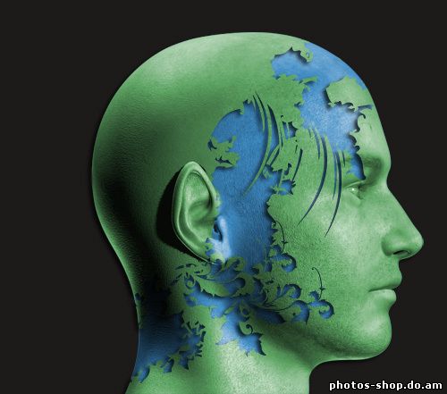 Эффект «Лицо мира» рисовать в фотошоп