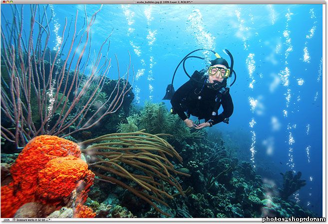 Добавить пузырьков с клиентами Bubble кисть в Photoshop рисовать в фотошоп