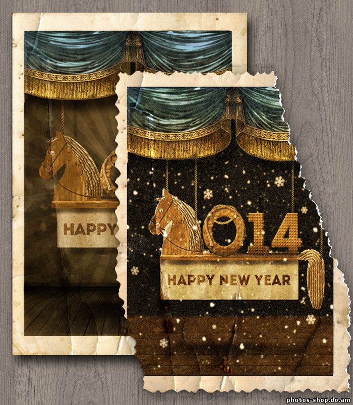 Happy New Year Старинные Старые Карты Photoshop Учебник рисовать в фотошоп