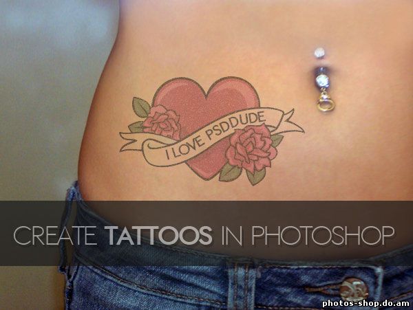 Создать Татуировку В Photoshop рисовать в фотошоп