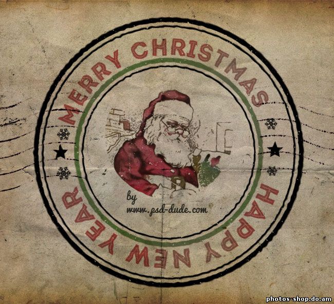 Создать Штамп Рождество Каучука В Photoshop рисовать в фотошоп