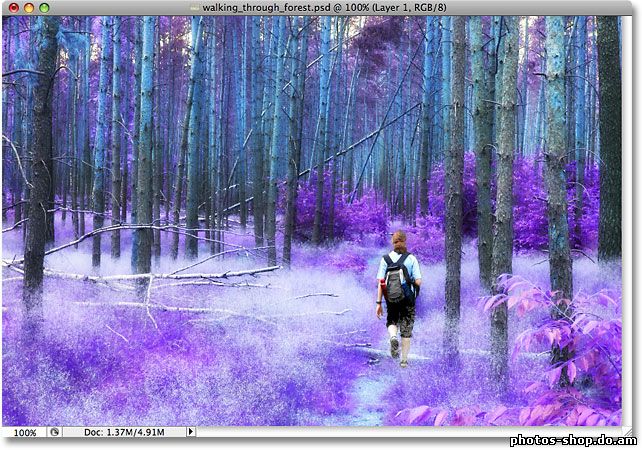 Перевернутые Цвета фотоэффекта с Photoshop рисовать в фотошоп