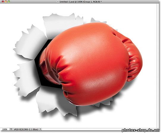 Punch Through Image эффекта в Photoshop рисовать в фотошоп