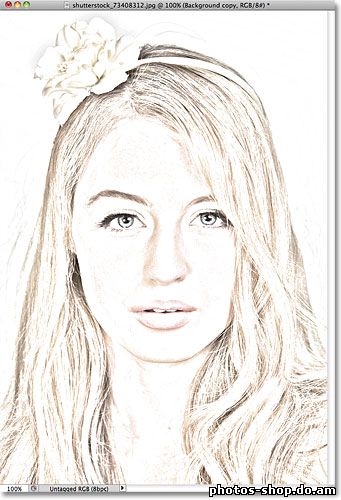 Портрет фотография Для цветной эскиз фотошоп рисовать в фотошоп