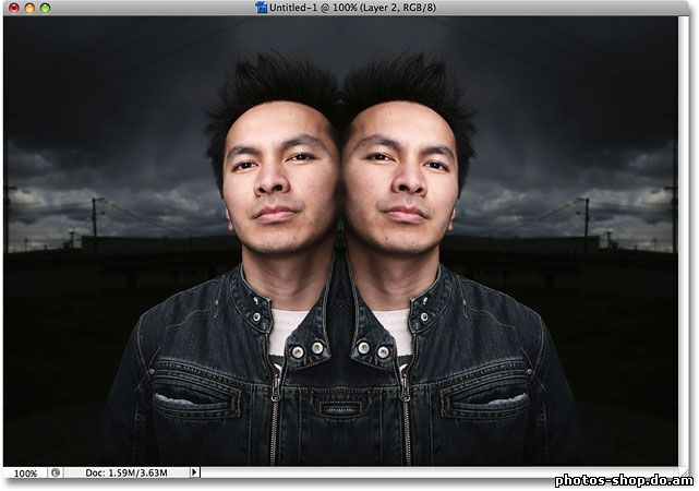 Зеркальное изображение Эффект с Photoshop рисовать в фотошоп