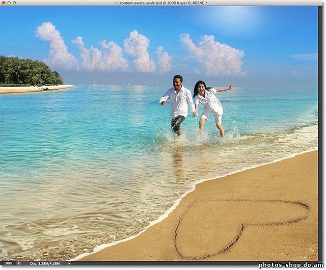 Реформирование изображения с Content-Aware Scale в фотошопе рисовать в фотошоп